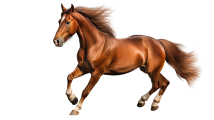 Brown horse isolated on white background

