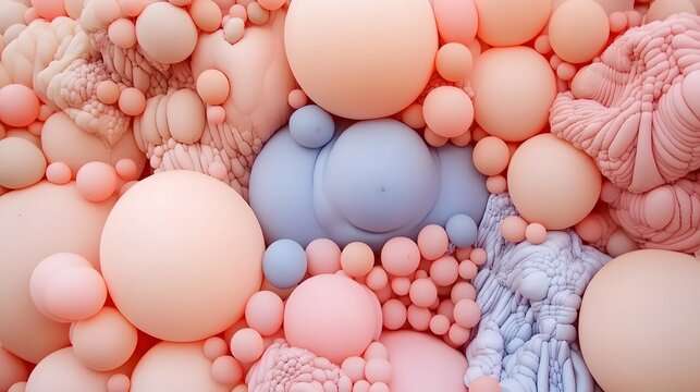 Abstract Pastel Pink and Blue Bubble Background