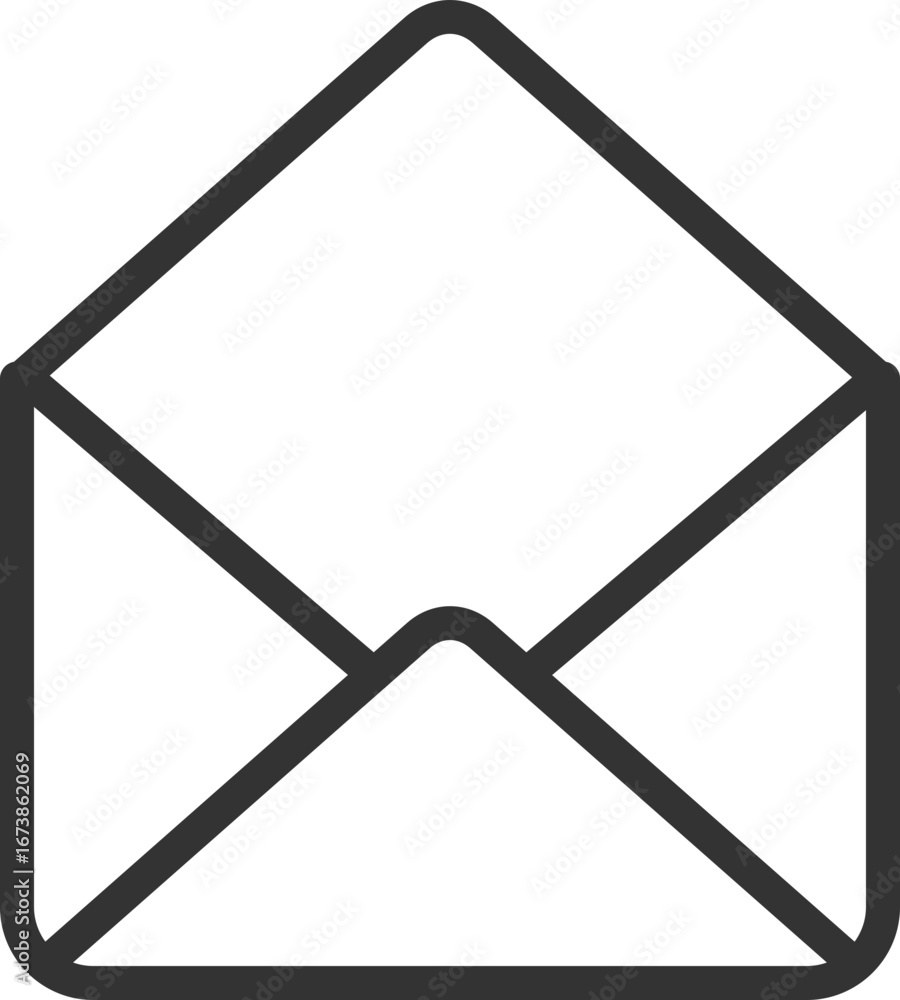 Poster empty open envelope icon outline