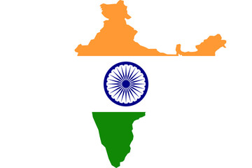 India map with national flag design