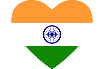 Heart shaped Indian flag symbol