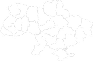 Fototapeta premium Ukraine outline map with regional borders