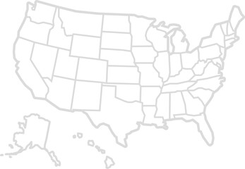 United States state outline map