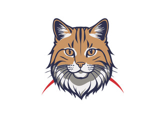 American Bobtail Cat Head Vector Art, Intricate Powerful and Ready for Print or Web, Sharp Details. Strong Identity. Timeless Design, Symbolize Strength, Courage 