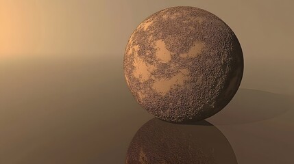 Abstract Brown Planet Sphere Reflection 3D Render
