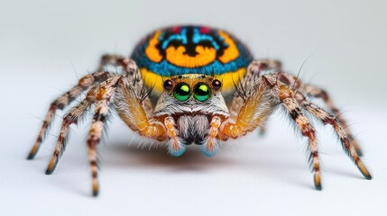 Colorful jumping spider close-up