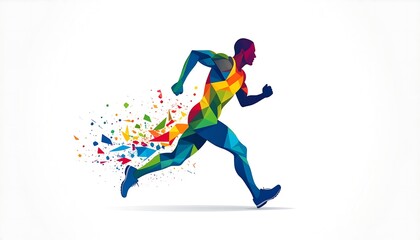 Obraz premium Abstract runner in motion