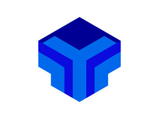 abstract y letter logo design – modern 3d cube branding