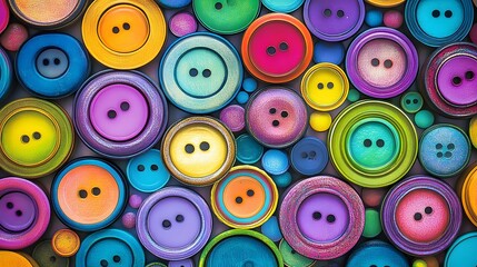 Vibrant Colorful Buttons Background Texture