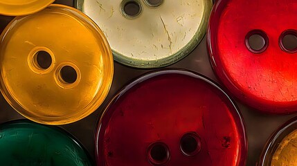 Colorful Abstract Closeup of Round Buttons