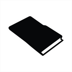 Vector illustration of a closed book in black, perfect for educational content and design