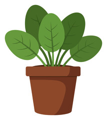 Obraz premium A vibrant illustration of a potted plant with large, green leaves, showcasing its beauty.
