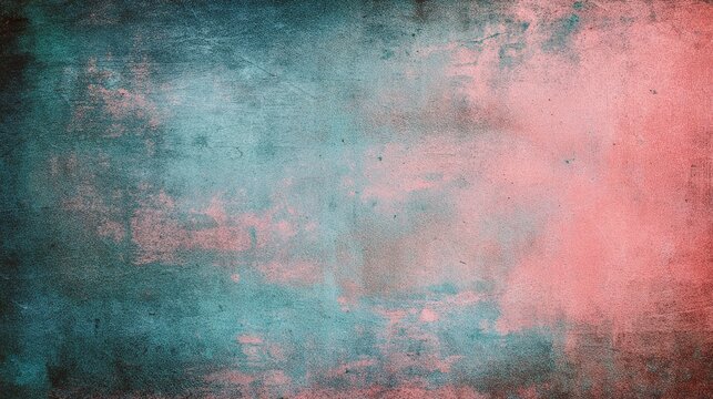 High quality photo of textured abstract background with teal and pink watercolor washes.