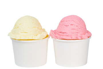 ice cream in paper cup isolated