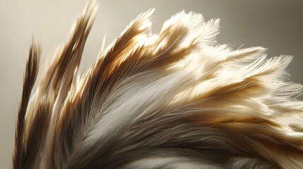 Closeup Detailed Brown and White Bird Feathers Texture