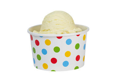 ice cream in paper cup isolated