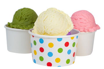 ice cream in paper cup isolated