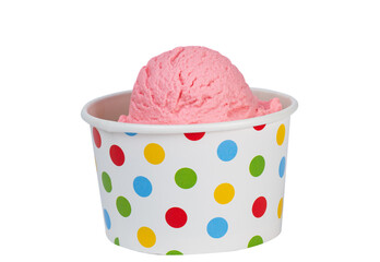 ice cream in paper cup isolated