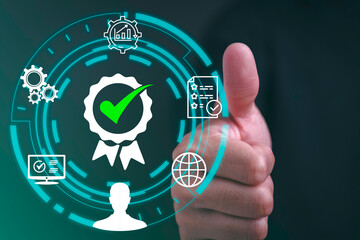 Quality assurance certification process for modern businessmen in the corporate industry a...