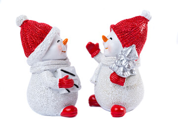 funny christmas snowman isolated