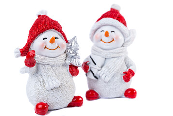 funny christmas snowman isolated