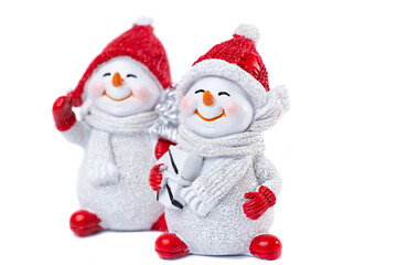 funny christmas snowman isolated