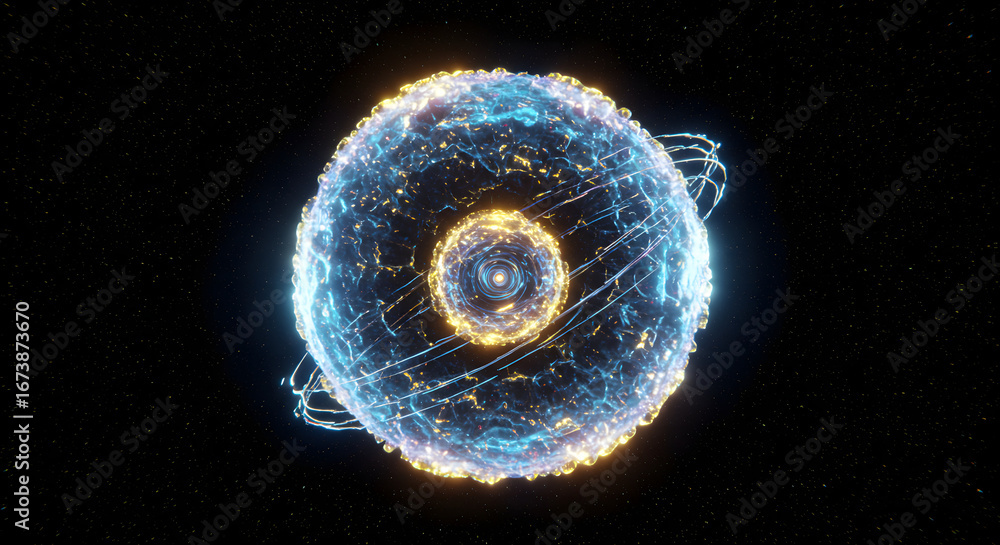 Aufkleber abstract representation of a cosmic entity with intricate energy flow design