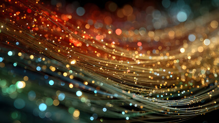 christmas colorful shining fairy lights and falling litter