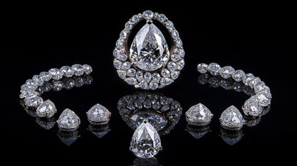 sparkling diamond jewelry set