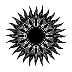 Download black and white sun vector illustration for graphic design projects and decoration needs
