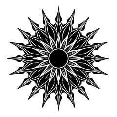 Download black and white floral mandala design vector illustration for creative projects