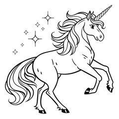 Illustration of a unicorn with stars