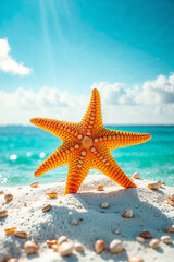 Starfish on Tropical Beach Sand