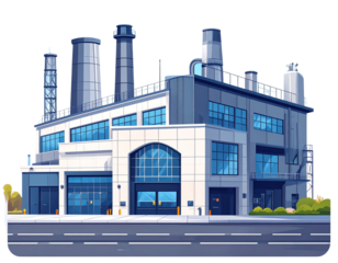 Minimal Flat Design Industrial Building Icon