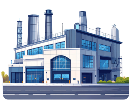 Minimal Flat Design Industrial Building Icon