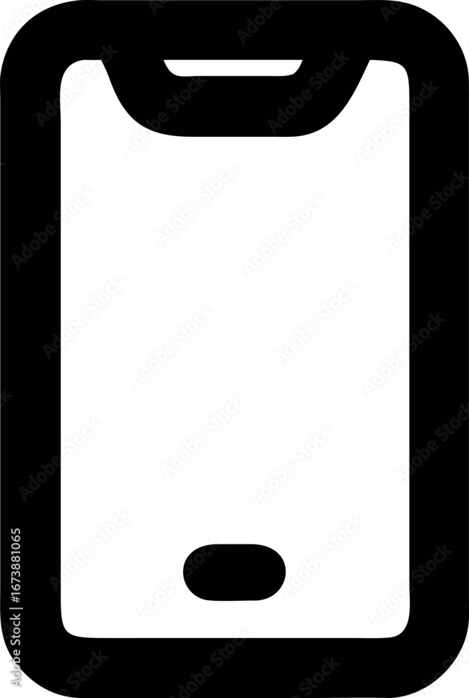 Aufkleber modern smartphone device vector outline icon, perfect for illustrating mobile technology, digital co