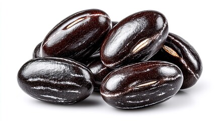 Close-up of a Pile of Dark Brown Beans