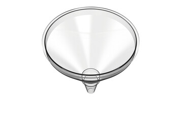 Essential transparent plastic funnel, high-resolution isolated on white, ideal for chemistry lab...