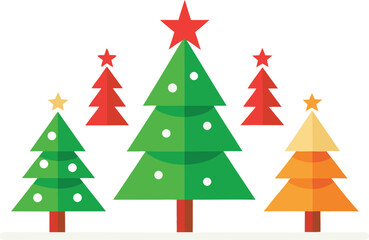 Obraz premium Vibrant christmas tree collection vector graphic scalable illustration for festive designs