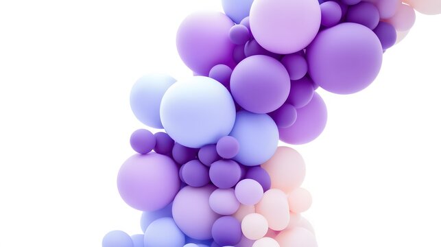 Pastel Purple and Blue Balloon Cluster Abstract Background
