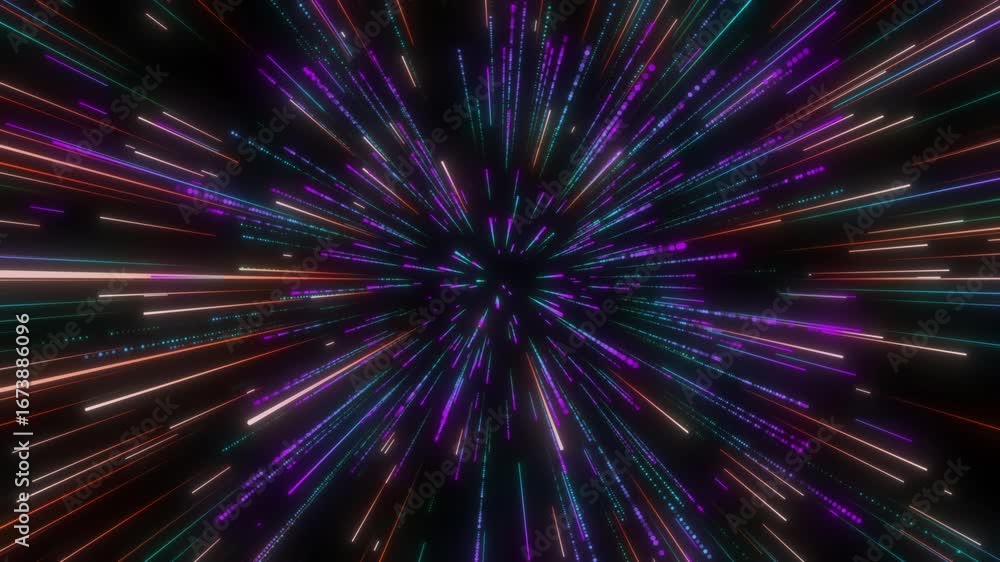 Canvas Prints cinematic colorful starburst background lines video.