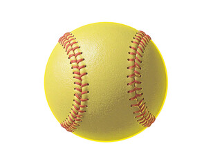 Minimalist Flat Icon Style Neon Yellow Softball, Vector PNG