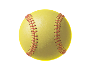 Minimalist Flat Icon Style Neon Yellow Softball, Vector PNG