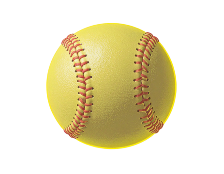 Minimalist Flat Icon Style Neon Yellow Softball, Vector PNG