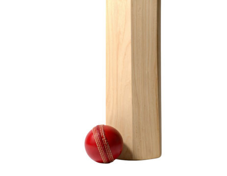Crossed Cricket Bats with Centered Ball, Sports Icon PNG