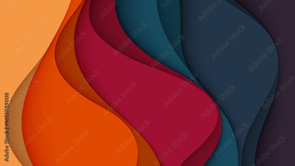 Poster abstract colorful vector background with smooth waves and artistic design pattern