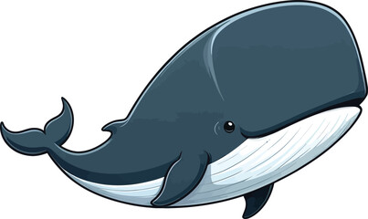 Naklejka premium Cute cartoon a illustrator vector sperm whale