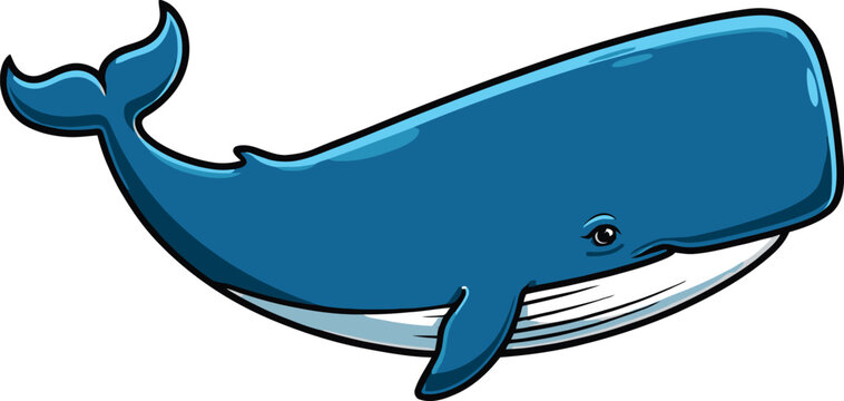 Cute cartoon a illustrator vector sperm whale