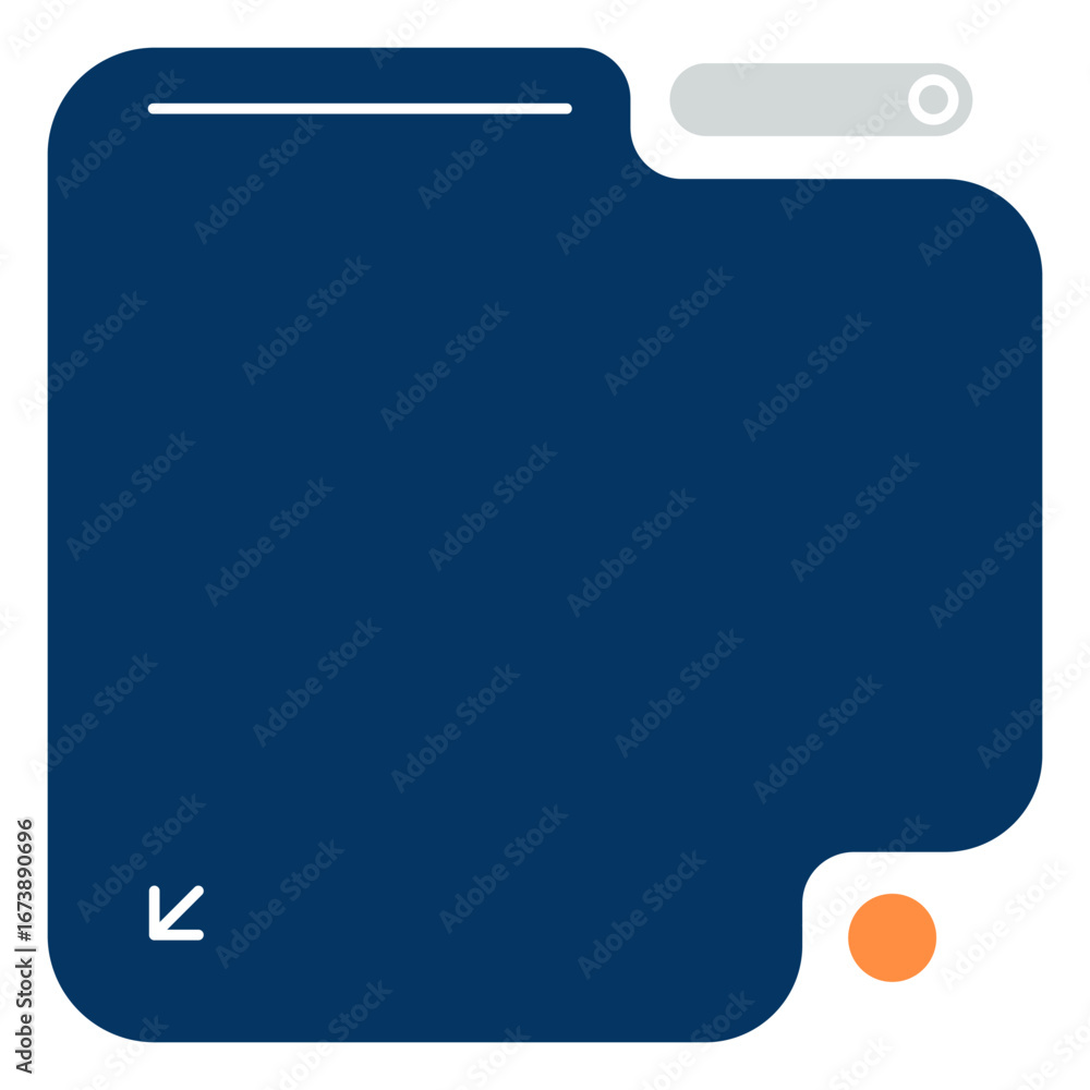 Aufkleber dark blue ui window with gradient and rounded corners. modern blue interface frame with clean minima