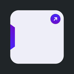 Modern Flat UI Window with Rounded Corners. Square App Window Mockup with Gradient Button
